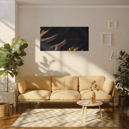 Silk Drape Shadow Zen Canvas Art | Luxurious Dark Japandi Art