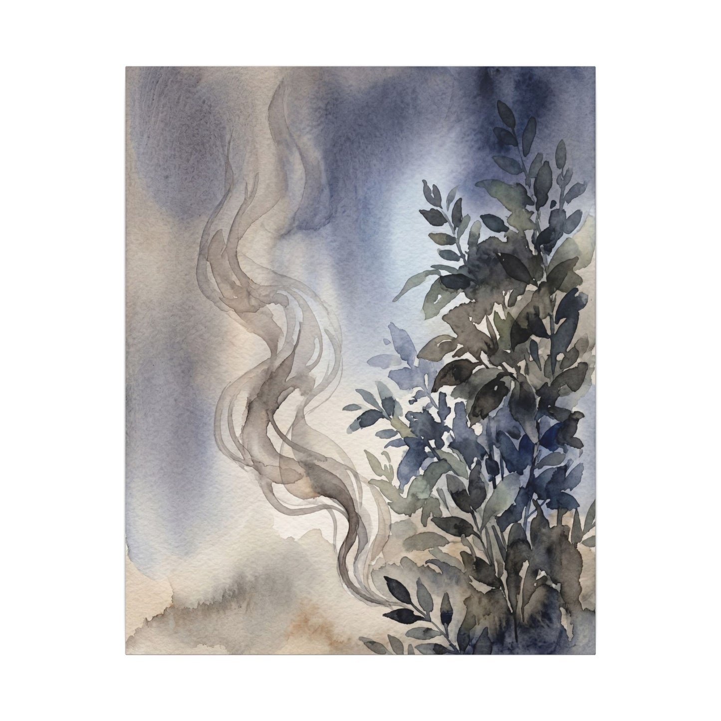 Incense Smoke Summer Canvas Art | Japandi Cozy Design