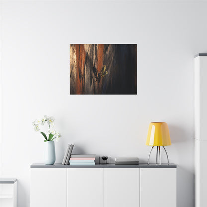 Rust Patina Charcoal Ink Canvas Art | Moody Dark Japandi Art