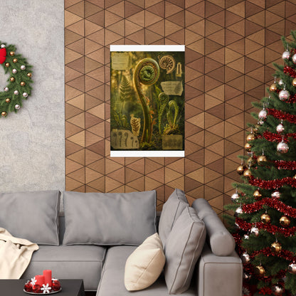 Spring Fern Unfurling Herbarium Wall Art Print | Nostalgic Decor