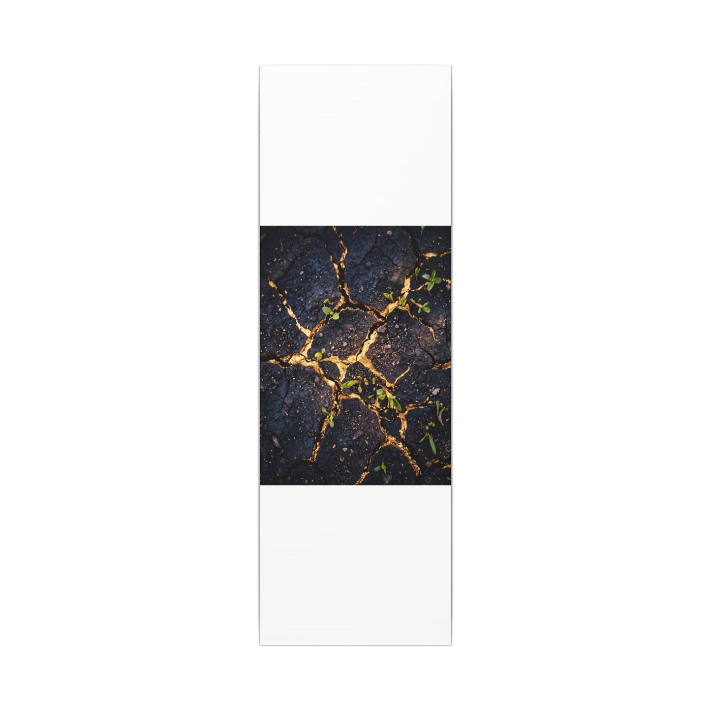 Spring Cracked Earth Crackle Gold Canvas Art | Healing Decor
