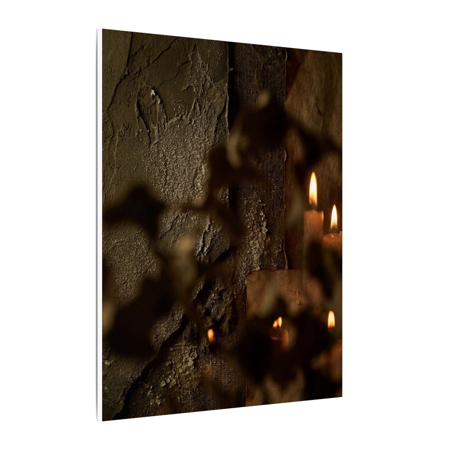 Shadow Play Dark Texture Canvas Art | Moody Dark Japandi Art