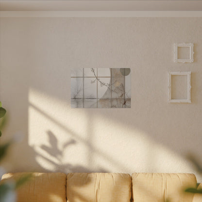 Winter Shoji Screen Japanese Pattern Canvas Art | Elegant Decor