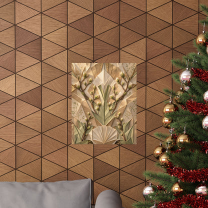 Paper Fold Japanese Pattern Wall Art Print | Warm Japandi Art