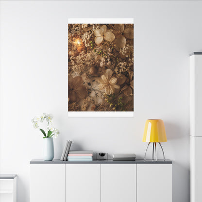 Spring Dried Flowers Japanese Pattern Canvas Art | Earthy Decor