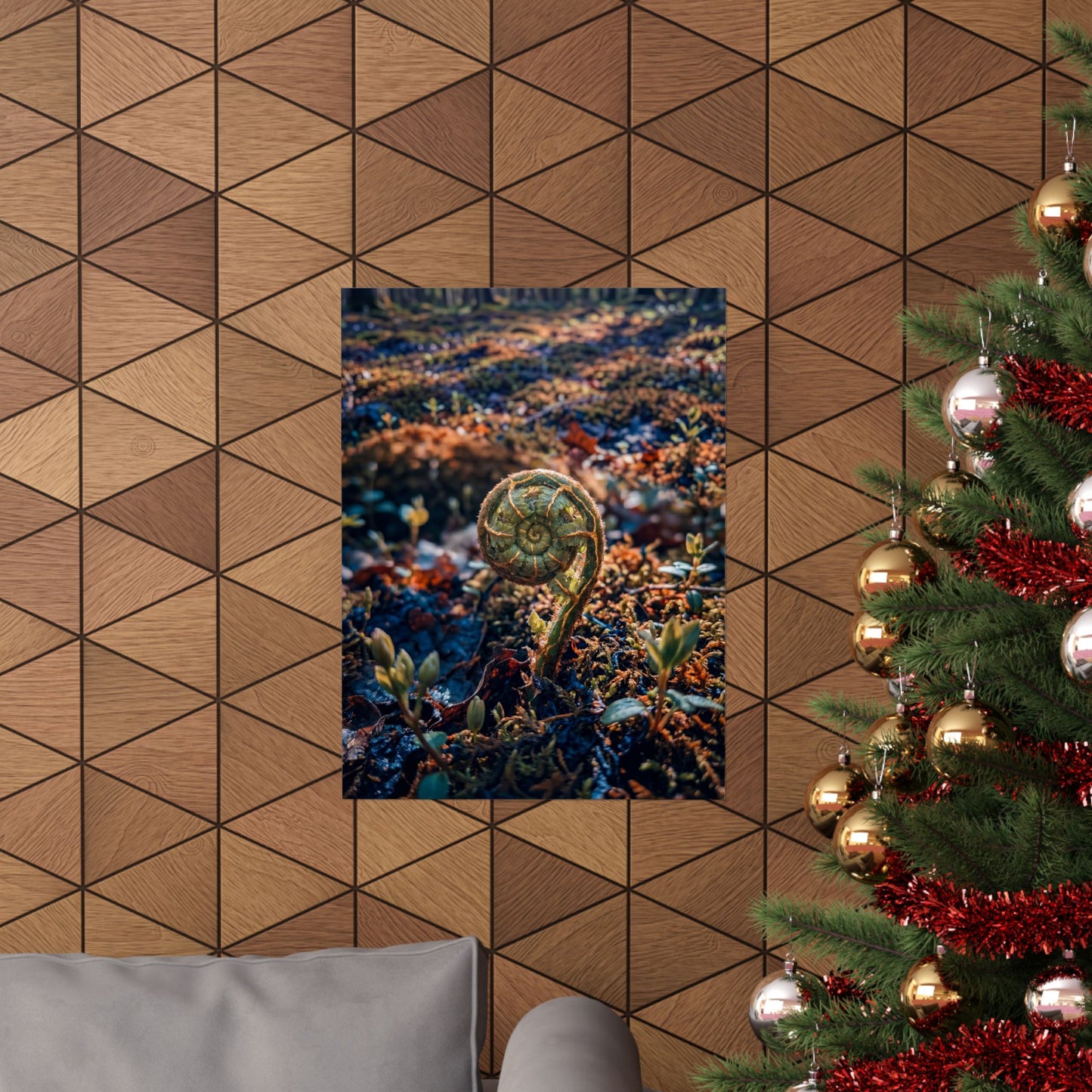 Dappled Fern Unfurling Wall Art Print - Kintsugi Seijaku