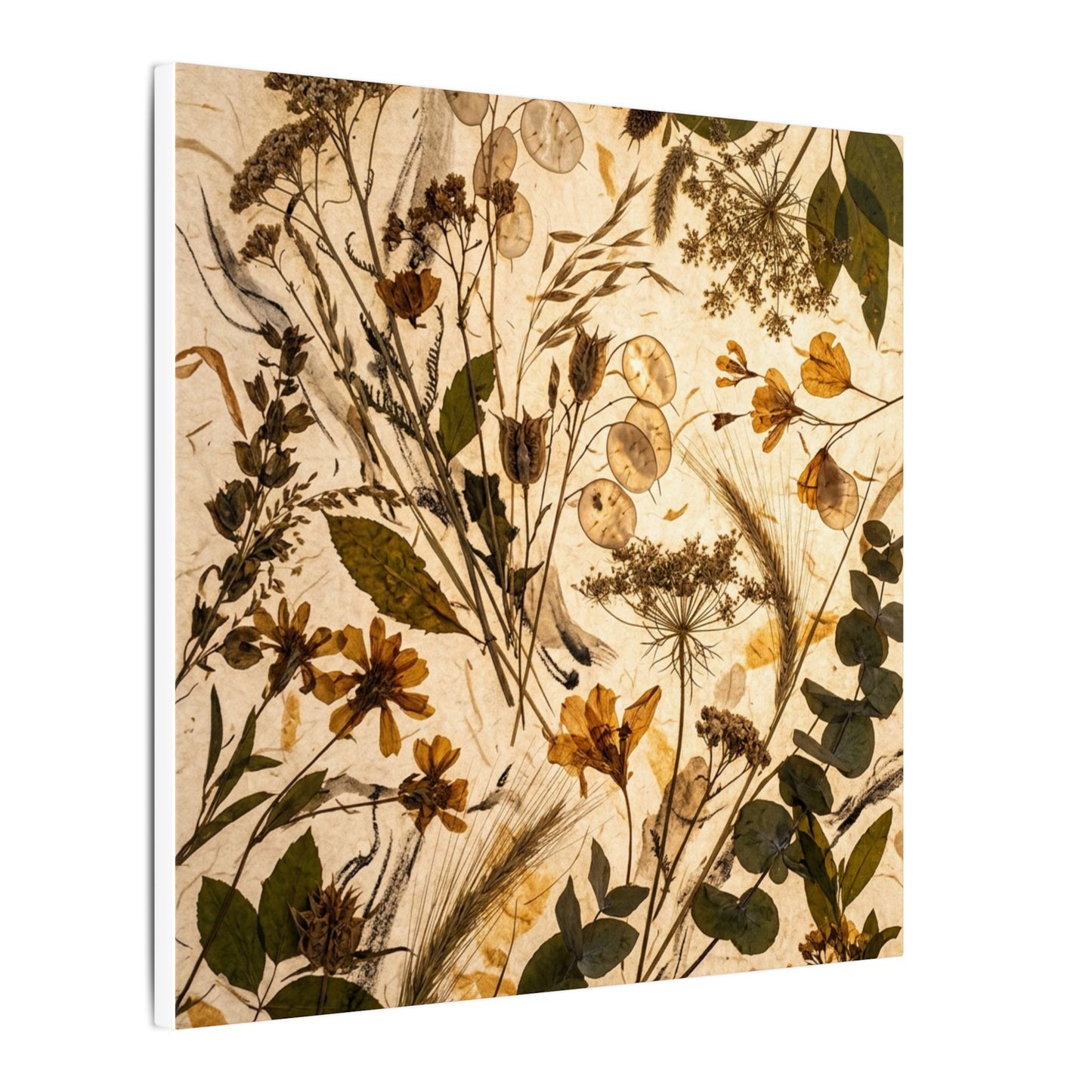 Dried Flowers Summer Canvas Art | Japandi Neutral Design