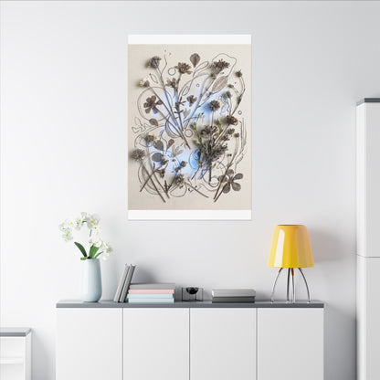 Dried Flowers Minimal Line Canvas Art | Elegant Japandi Art