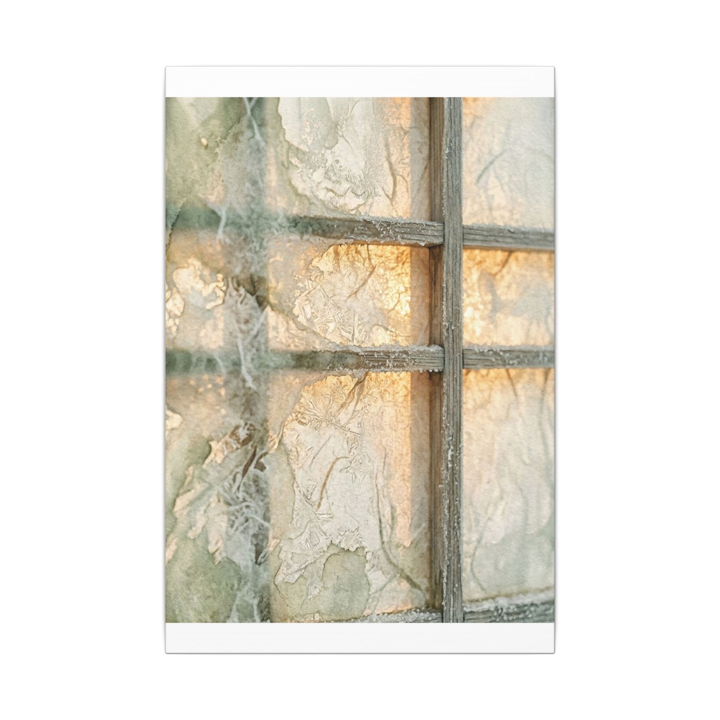 Winter Shoji Screen Watercolor Canvas Art | Elegant Decor
