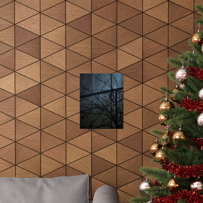 Shadow Play Winter Wall Art Print | Dark Japandi Luxurious Design