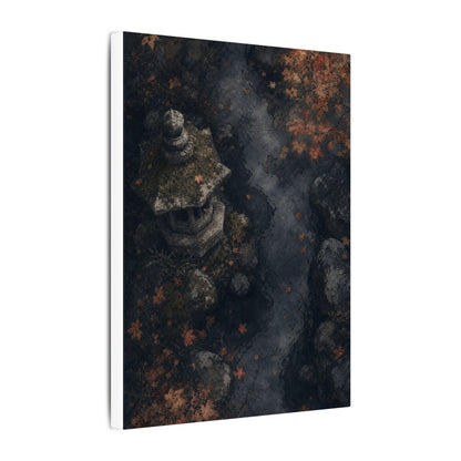 Stone Lantern Canvas Art | Autumn Japandi Texture Art