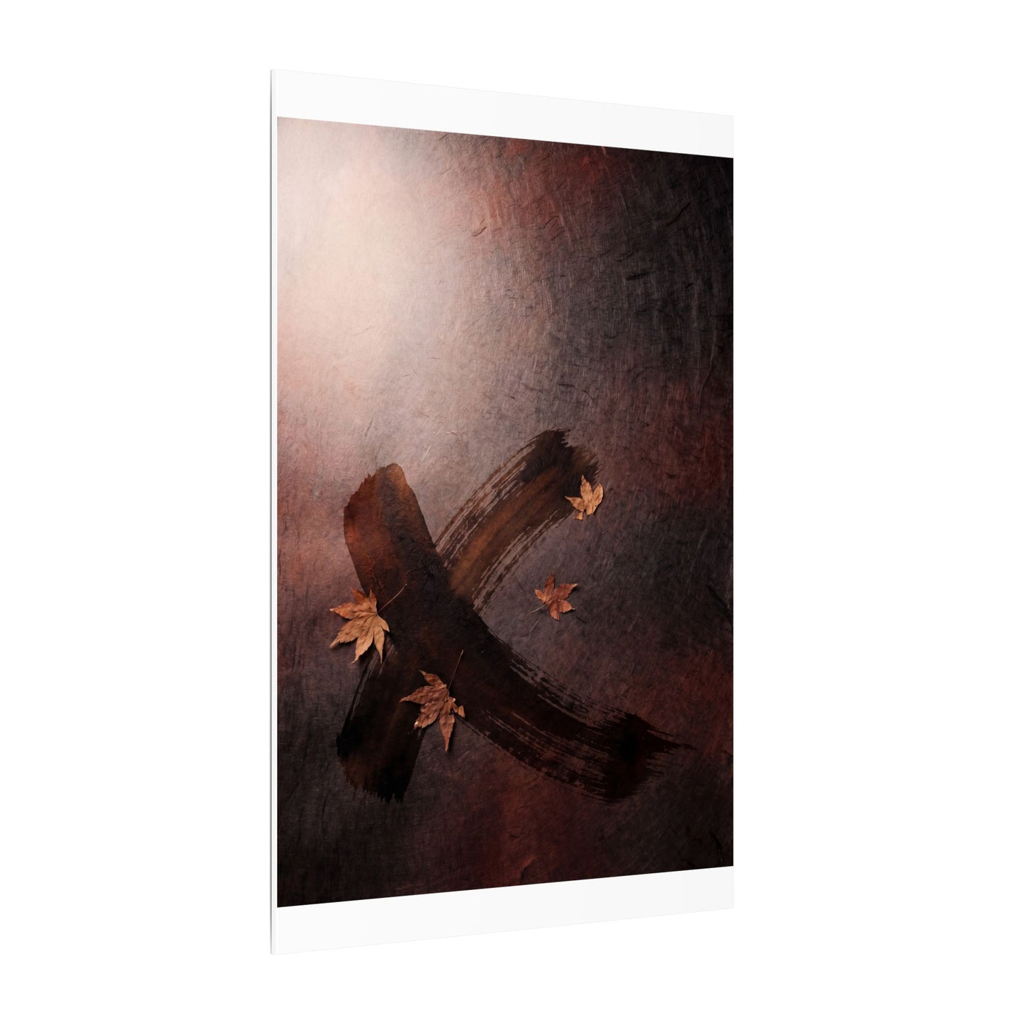 Moody Ink Brushstroke Canvas Art - Moody Minimal Dark Japandi