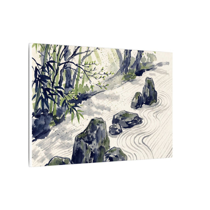 Dappled Rock Garden Canvas Art - Zen Mono No Aware