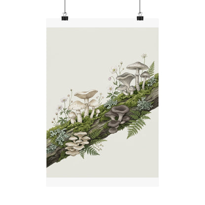Dried Flowers Japanese Pattern Wall Art Print | Cozy Japandi Art Art Print