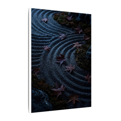 Rock Garden Canvas Art | Autumn Dark Japandi Dark Texture Art