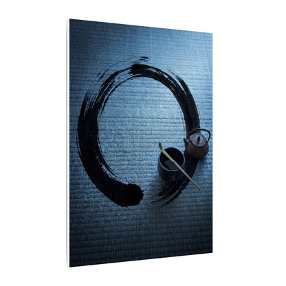 Winter Tea Ceremony Enso Canvas Art | Peaceful Decor