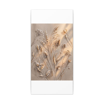 Japandi Dried Flowers in Golden Hour | Watercolor Canvas Art