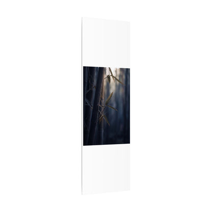 Dark Japandi Bamboo Grove in Dawn | Moody Minimal Canvas Art
