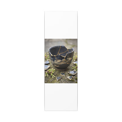 Datsuzoku Ceramic Bowl Canvas Art - Kintsugi Gold Repair