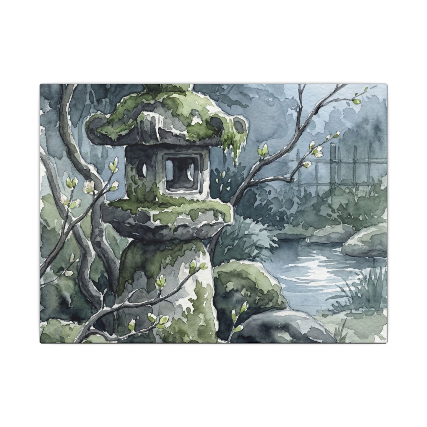 Moonlight Stone Lantern Canvas Art - Japandi Seijaku