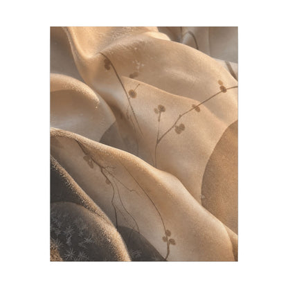 Japandi Silk Drape in Golden Hour | Japanese Pattern Canvas Art