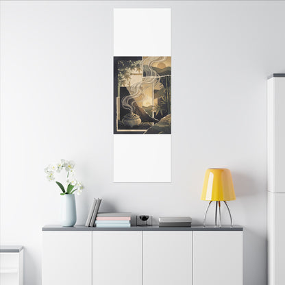 Tranquil Incense Smoke Canvas Art - Ukiyo E Inspired Zen