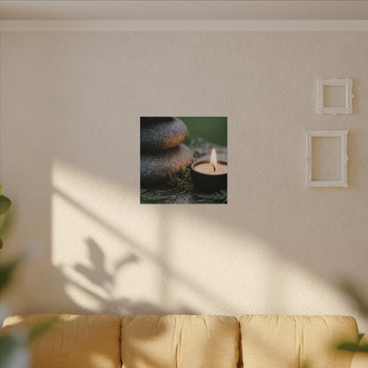 Warm River Stones Canvas Art - Japanese Pattern Japandi