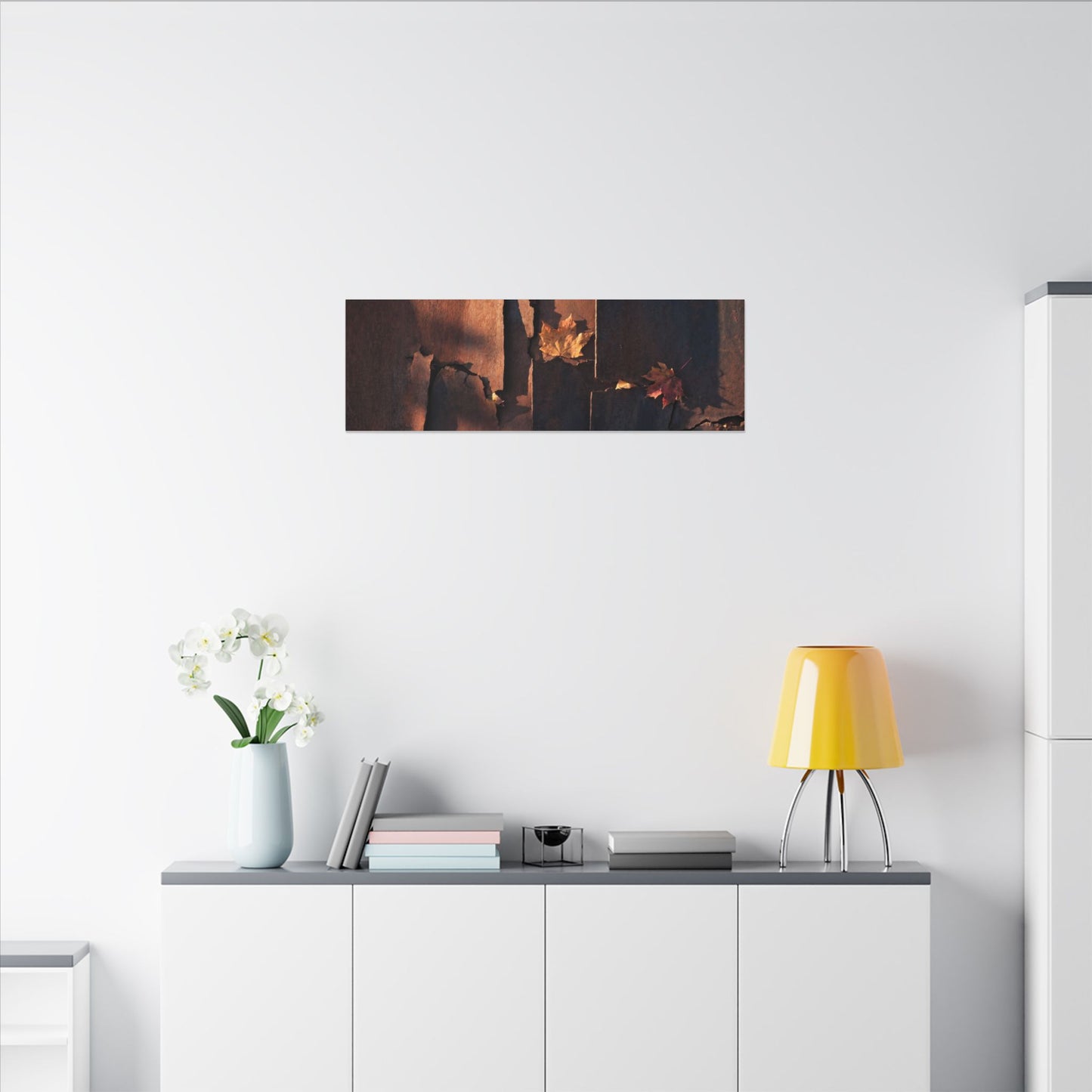 Seijaku Rust Patina Canvas Art - Dark Japandi Shadow Zen