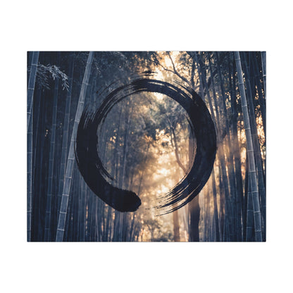 Bamboo Grove Canvas Art | Winter Zen Enso Art Art Print