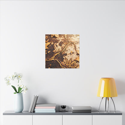 Kintsugi Rust Patina in Golden Hour | Gold Vein Canvas Art
