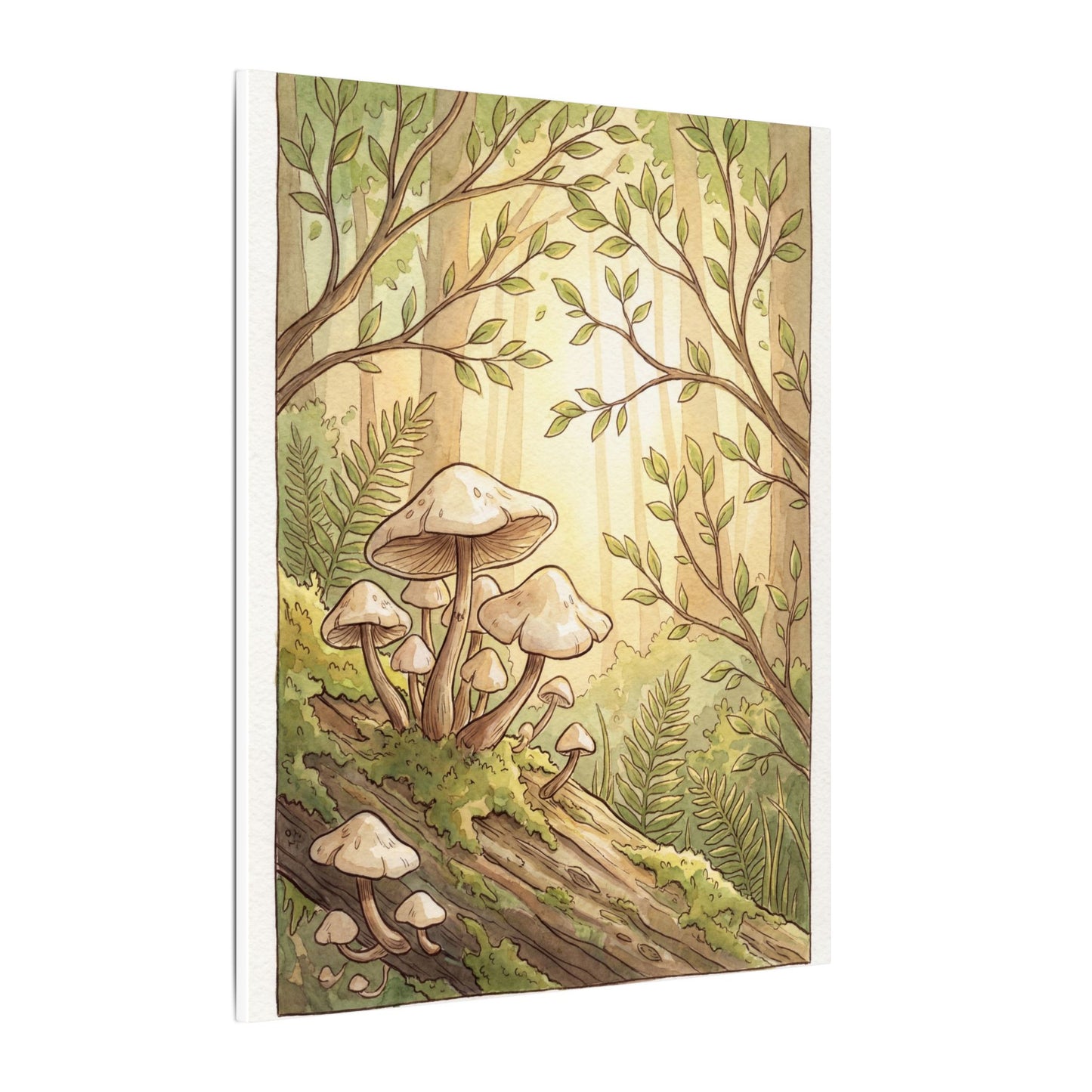 Spring Wild Mushrooms Mushroom Illustration Canvas Art | Cozy Decor