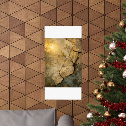 Cracked Earth Texture Wall Art Print | Earthy Japandi Art