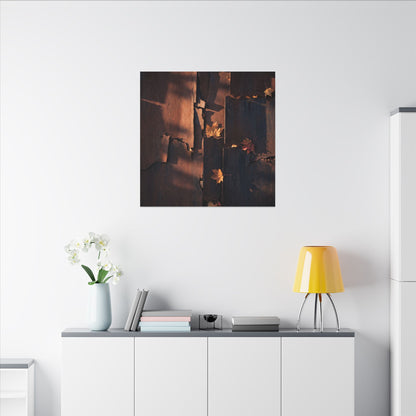 Seijaku Rust Patina Canvas Art - Dark Japandi Shadow Zen