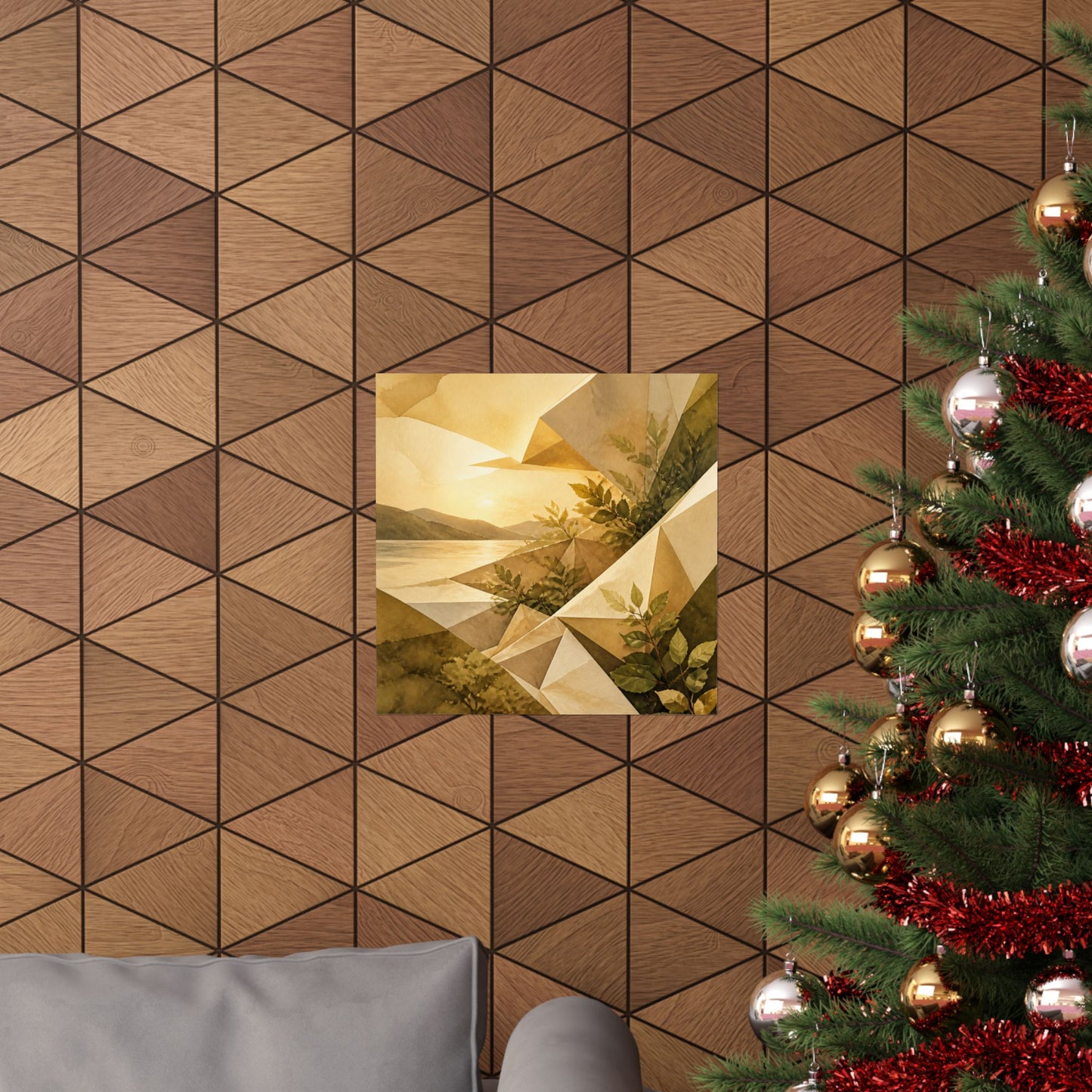 Golden Hour Paper Fold Wall Art Print - Japandi Ma