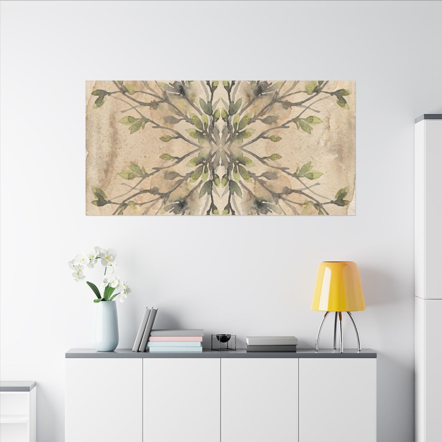 Shibui Shadow Play Canvas Art - Japandi Watercolor