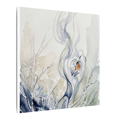 Earthy Incense Smoke Canvas Art - Watercolor Japandi