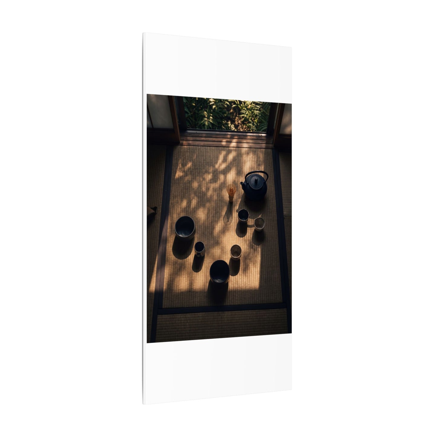 Shibui Tea Ceremony Canvas Art - Dark Japandi Shadow Zen