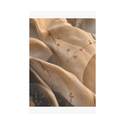 Silk Drape Winter Wall Art Print | Japandi Cozy Design