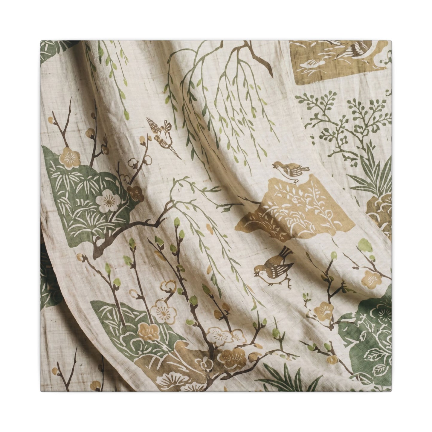 Silk Drape Canvas Art | Spring Japandi Japanese Pattern Art