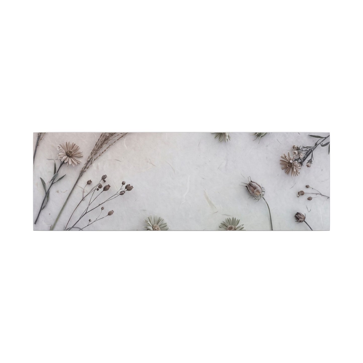 Dried Flowers Japanese Pattern Canvas Art | Elegant Japandi Art