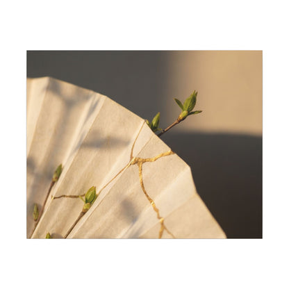 Paper Fold Gold Vein Canvas Art | Healing Kintsugi Art