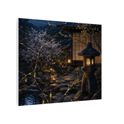 Seijaku Moonlit Garden Canvas Art - Kintsugi Gold Vein