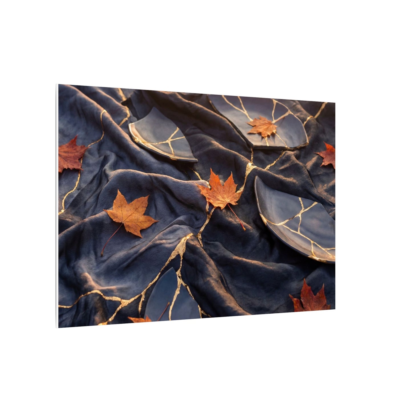 Golden Hour Silk Drape Canvas Art - Kintsugi Shibui