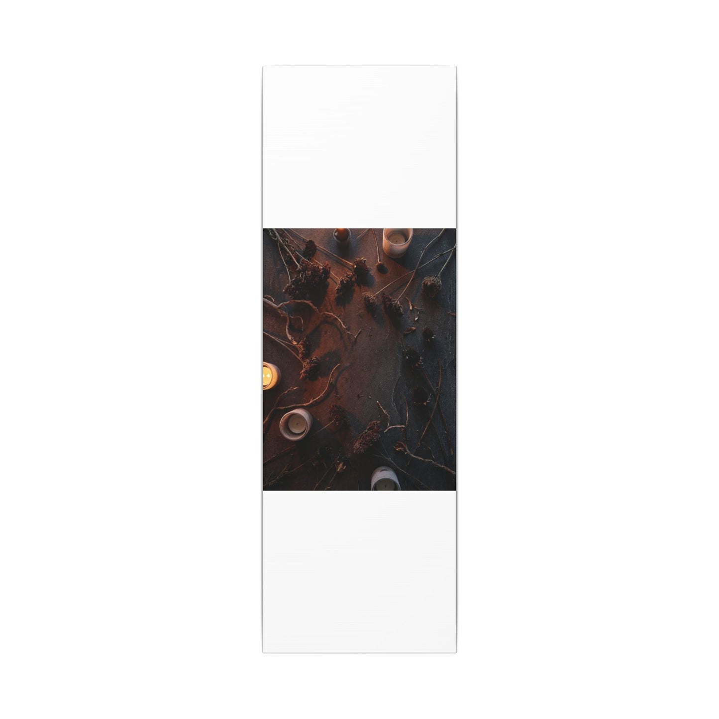 Dried Flowers Canvas Art | Winter Dark Japandi Moody Minimal Art