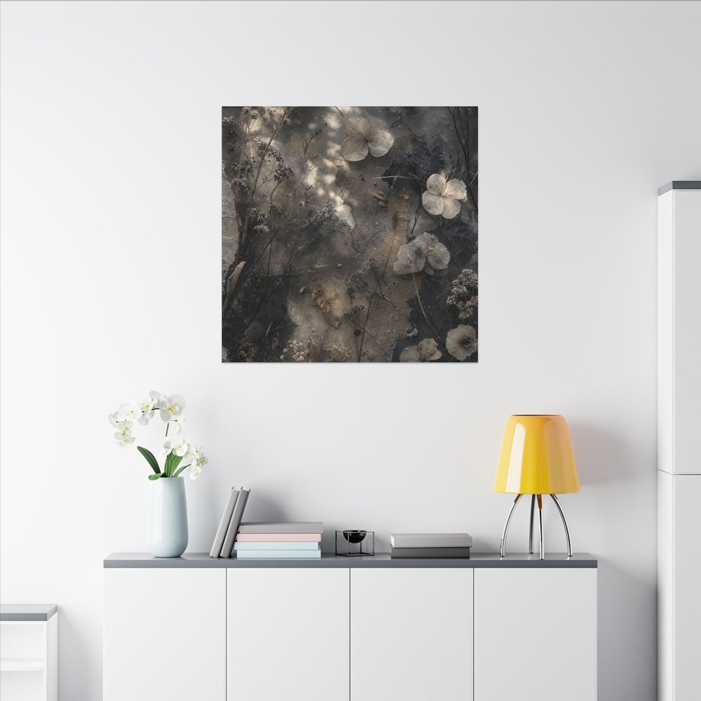 Winter Dried Flowers Texture Canvas Art | Elegant Decor