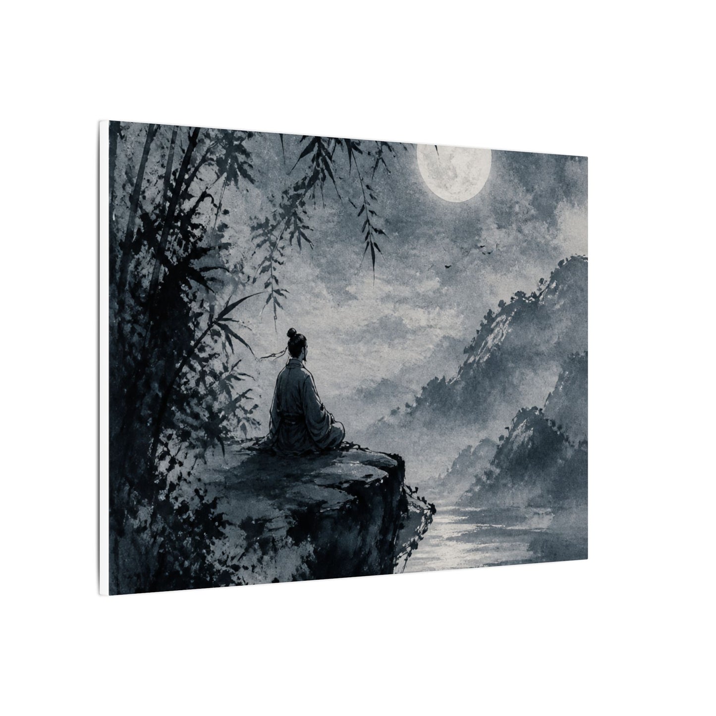 Ink Brushstroke Sumi E Canvas Art | Serene Zen Art