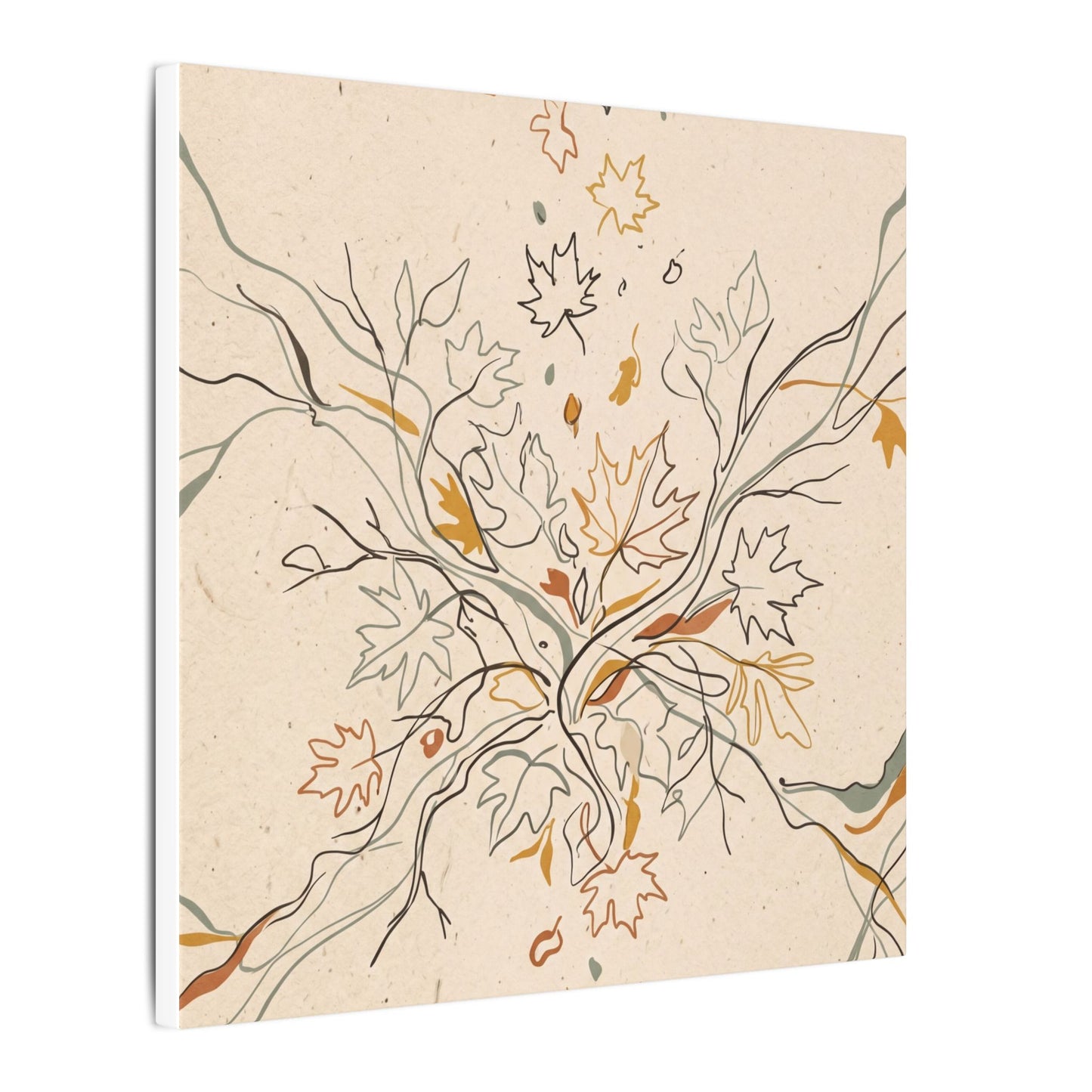Warm Shadow Play Canvas Art - Minimal Line Japandi