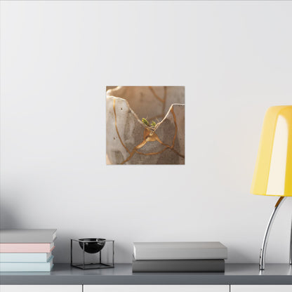 Golden Hour Broken Pottery Canvas Art - Japandi Kanso