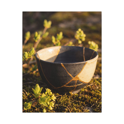 Seijaku Broken Pottery Canvas Art - Kintsugi Gold Repair