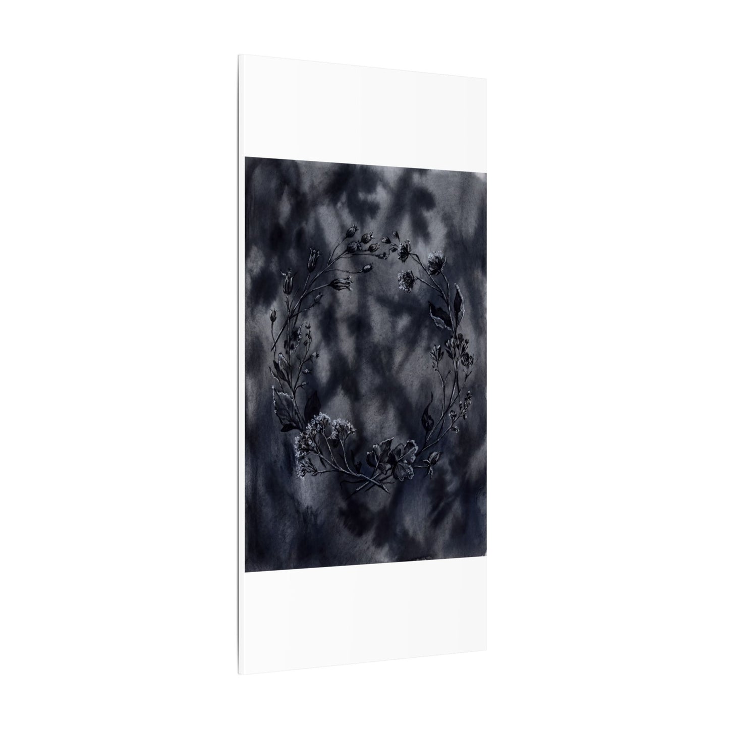 Dried Flowers Canvas Art | Winter Dark Japandi Shadow Zen Art